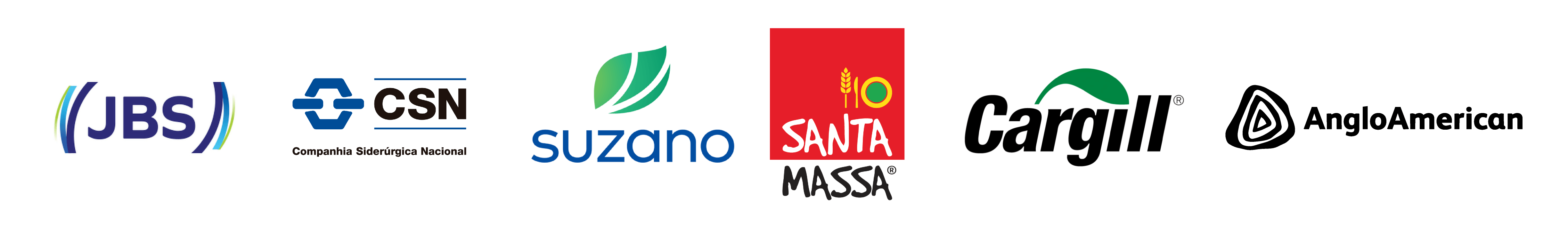 Logos de empresas parceiras e clientes da Mega Galpões